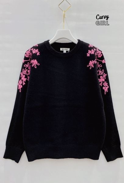 Picture of CURVY GIRL SWEATER WITH FLORAL DESIGN